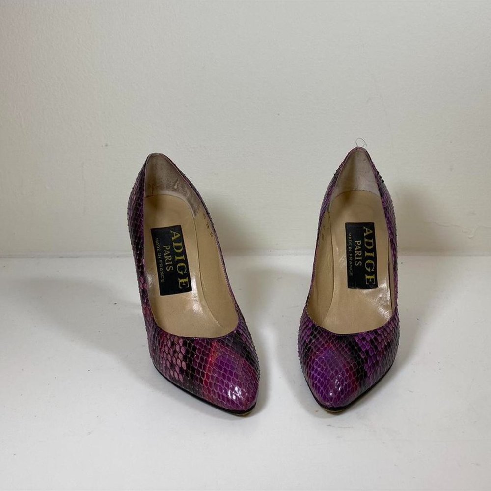 Glam Designer Snake Print Pointed Toe Heels